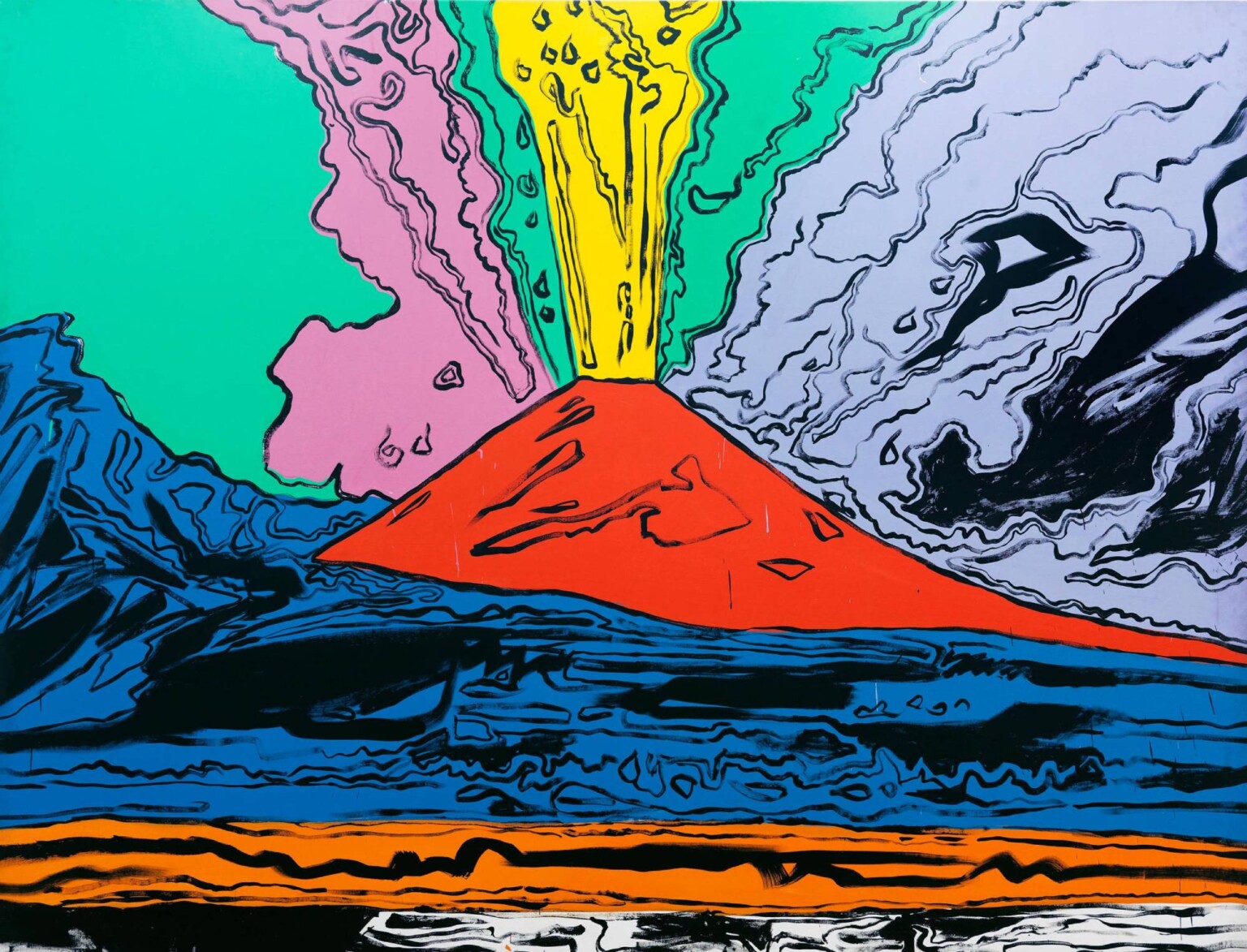 Andy Warhol, Vesuvius, 1985, serigrafia multicolor. acrilico su tela, Napoli, Museo e Real Bosco di Capodimonte, ph Luciano Romano