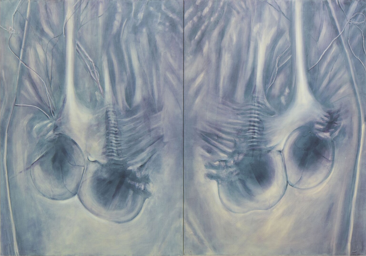 Autotomia, 2023, oil on linen, 100 x 200 cm (Diptych) ph. Petrò Gilberti