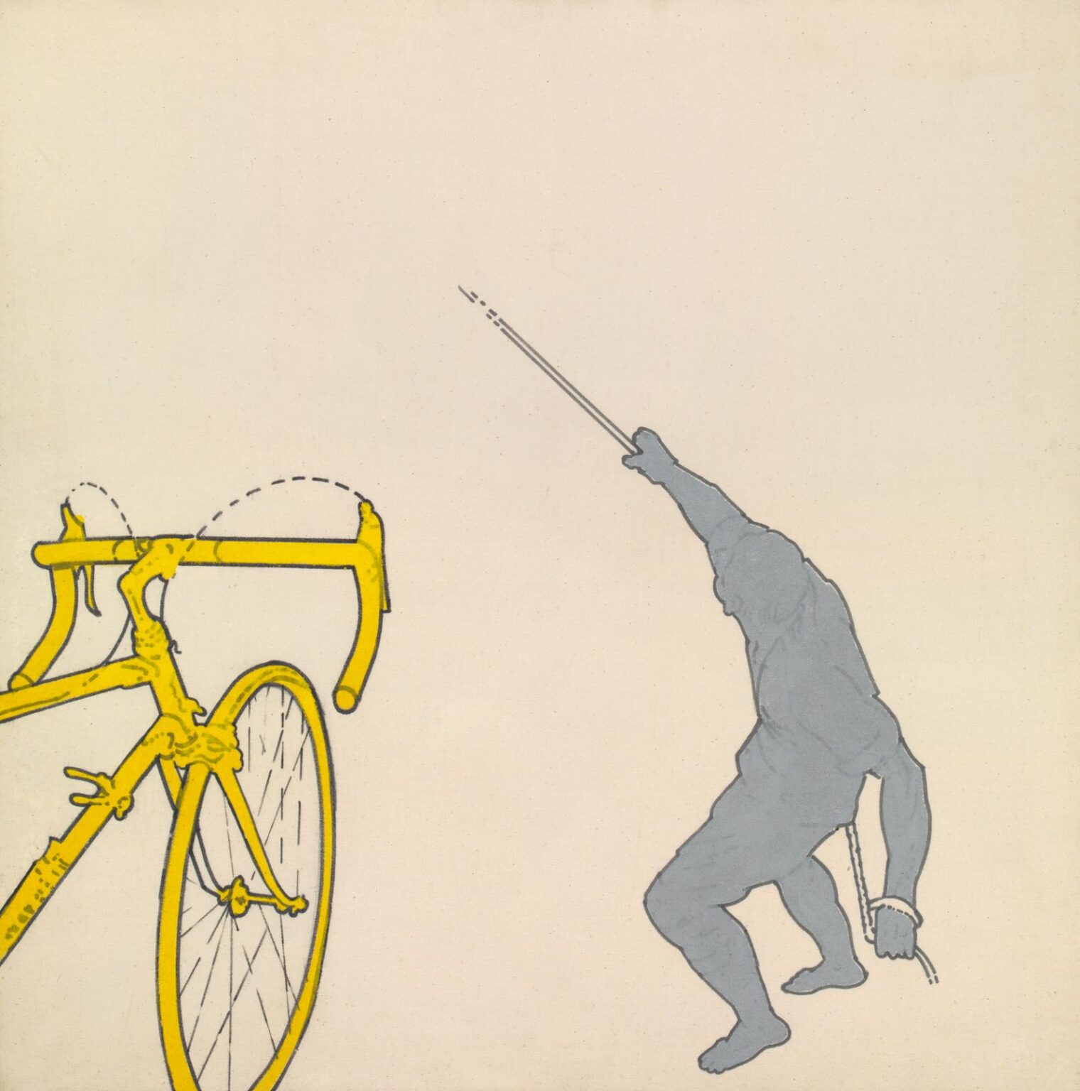 Renato Mambor, Tirare la fune, 1965, smalto su tela, 89 x 89 cm - Courtesy Tornabuoni Arte