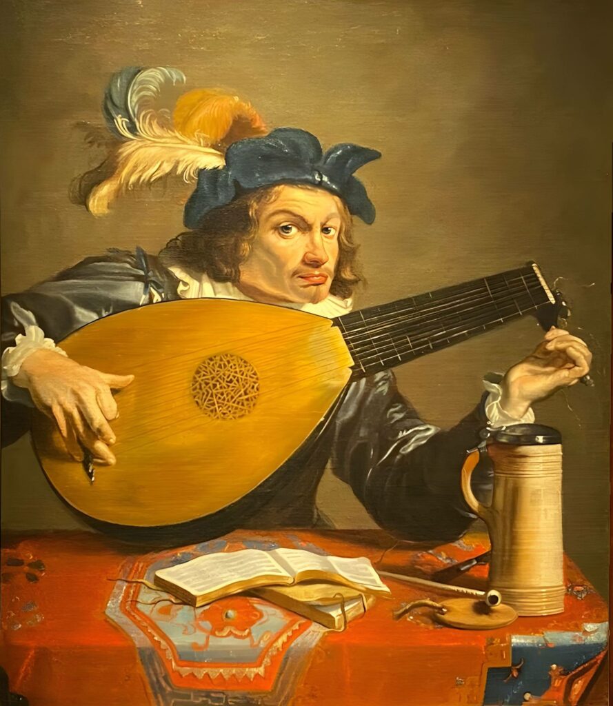 Theodoor Rombouts, Autoritratto in veste di suonatore di liuto, c. 1625-1630, Pisa, Collezione Molea - Courtesy Associazione MetaMorfosi 