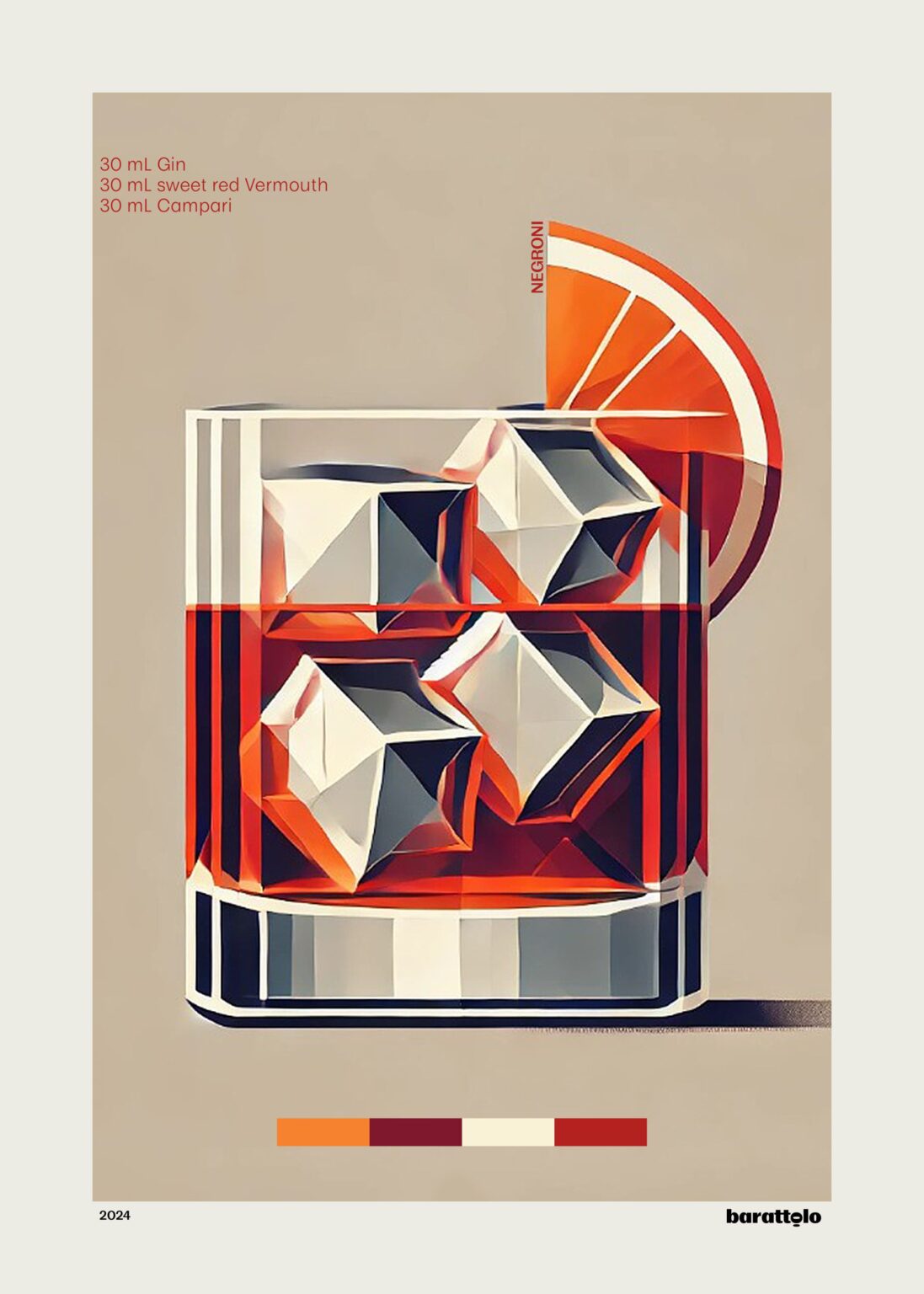 Negroni COCKTAILS Collection Limited Edition AI Art Pri