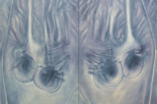 Autotomia, 2023, oil on linen, 100 x 200 cm (Diptych) ph. Petrò Gilberti