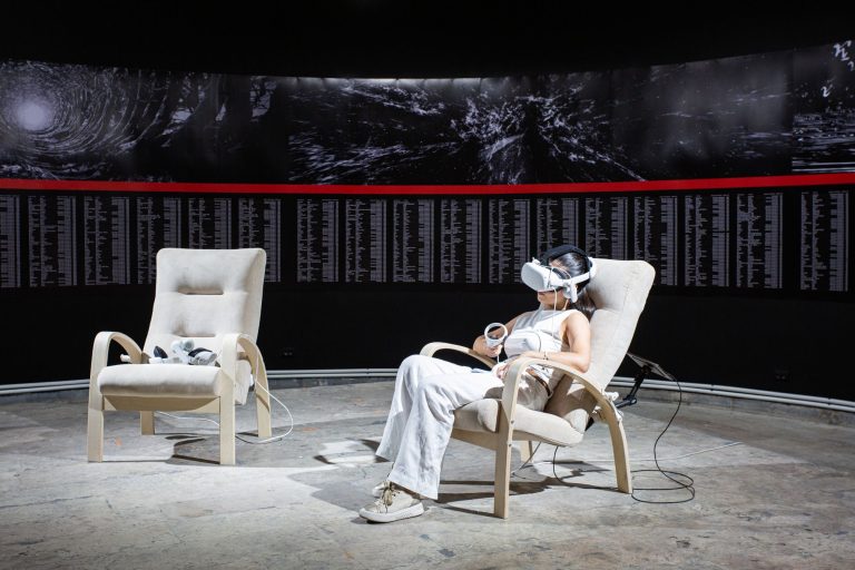 Lena Herzog, Last Whispers, Installation, 2016 (first version, AV); 2022 (immersive version, VR). CYFEST 15 Vulnerability, 2023. Photograph by Ann Prilutskaya