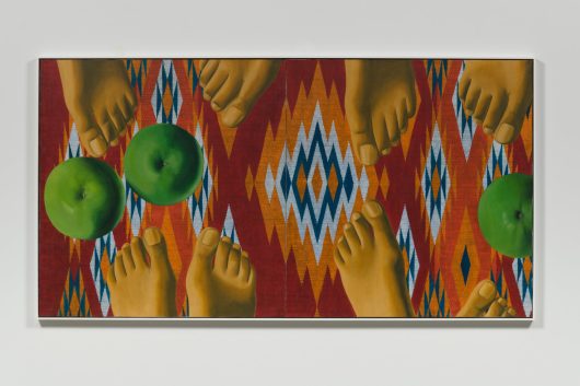 Luchita Hurtado, Encounter, 1971. Oil on canvas. 127 x 243.2 cm / 50 x 95 3/4 inches; 130.5 x 246.7 x 5.7 cm / 51 3/8 x 97 1/8 x 2 1/4 inches (framed). © The Estate of Luchita Hurtado. Courtesy The Estate of Luchita Hurtado and Hauser & Wirth. Ph. Jeff McLane