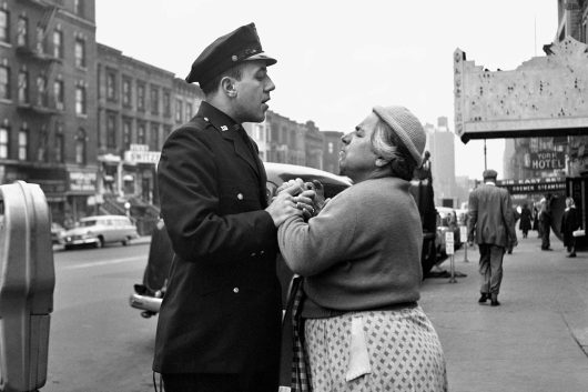 Vivian Maier, Armenian woman fighting on East 86th Street, New York, NY, September 1956, Gelatin silver print, 2012 © Estate of Vivian Maier, Courtesy of Maloof Collection and Howard Greenberg Gallery, NY